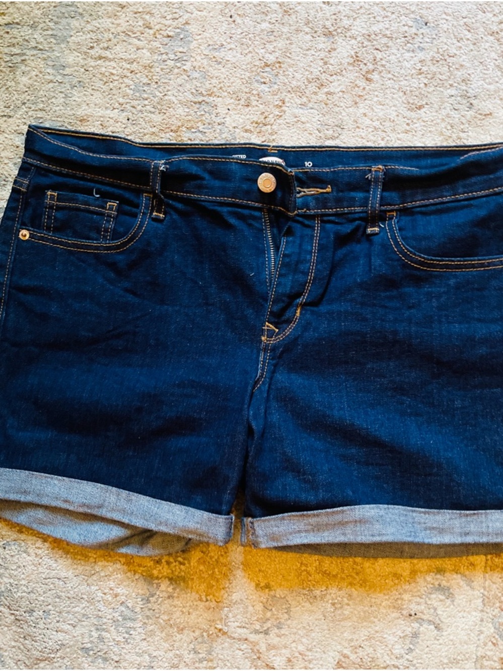 Old Navy Dark Blue Denim Roll Cuff Jean Shorts